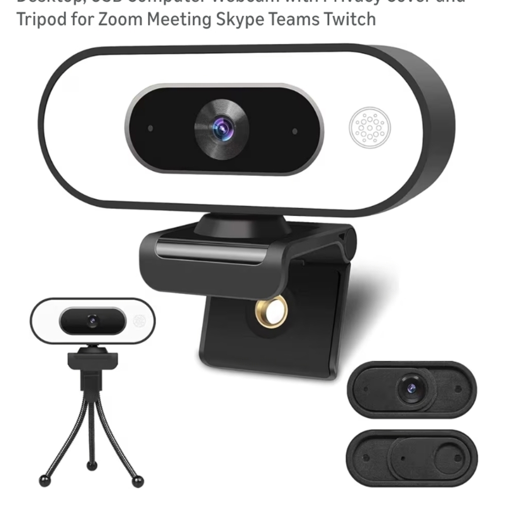 HD Webcam with Privacy Cover and Tripod
